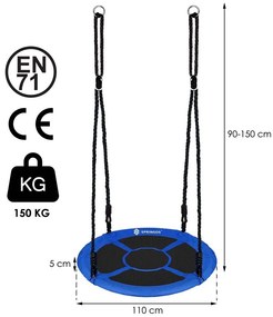 Hojdačka bocianie hniezdo SPRINGOS NS024 - modrá
