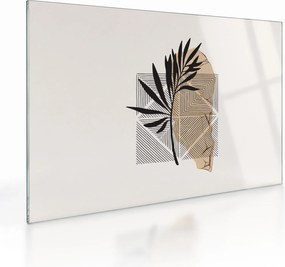 Sklenený obraz - Abstrakcia s tropickými listami N⁰1 (70x50 cm)
