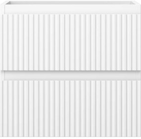 Mexen Rivel, kúpeľňová skrinka 50 cm, 2 zásuvky, drážkovaná, biela matná, 91A20-05047-2-BFF01