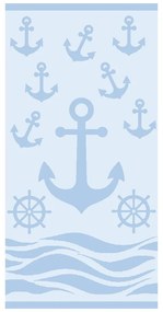 Svetlomodrá froté bavlnená plážová osuška 70x140 cm Anchor – B.E.S.