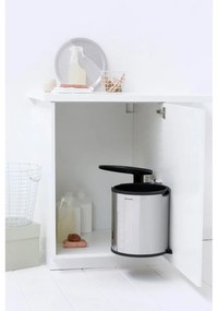 Vstavaný oceľový odpadkový kôš v lesklej striebornej farbe 15 l – Brabantia
