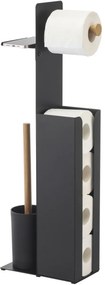 Spirella Stojan na toaletný papier so štetkou a držiakom Yoni 67 x 22 x 12 cm, čierna
