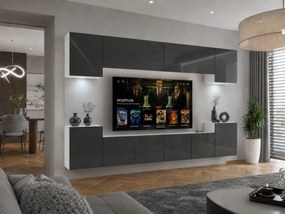 Obývacia stena 300 cm TV/RTV sivý lesk  IMP 4/5/W/S/0/0