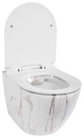 Rea CARLOS Aiax - závesná WC misa Rimless 49x37 s pomaly-padajúcim sedátkom, biela, REA-C6385
