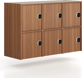 Nadstavba pre skrine FRAME, 6x dvere, 1299 x 450 x 854 mm, RFID zámok, orech