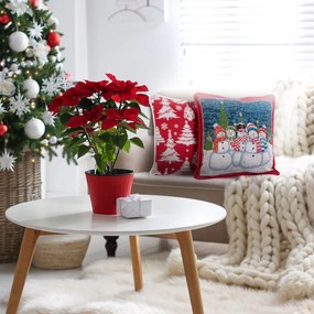 VIANOČNÁ DEKORAČNÁ OBLIEČKA NA VANKÚŠ XMAS 45X45 CM VZOROVANÁ