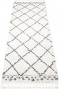 TA Koberec F128A KRÉMOVÁ/TMAVOSIVÁ BOHO Rozmer: 100x250 cm