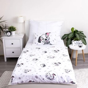 Biele bavlnené detské obliečky do postieľky 100x135 cm 101 Dalmatians – Jerry Fabrics