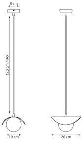 Závesný luster na lanku RITUAL 1xG9/8W/230V čierna