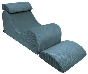 MeowBaby® Detské dizajnové kreslo Wave Turquise