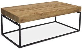 Konferenčný stolík TARAN — 110x60x43 cm, divoký dub, čierny kov