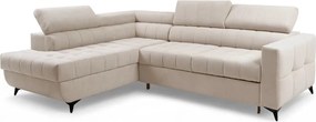 Rohová sedačka Nardo L s rozkladom ľavostranná - béžový plyš Pretty 03