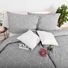Obliečky bavlnené Alya grey EMI, Štandardný set jednolôžko obsahuje 1x 140x200 + 1x 70x90