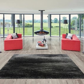 Berfin Dywany, Kusový koberec Seven Soft 7901 Black Grey, 80x150, šedá, obývacia izba