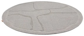Sivý vlnený okrúhly koberec ø 160 cm Morphic Organica – Agnella