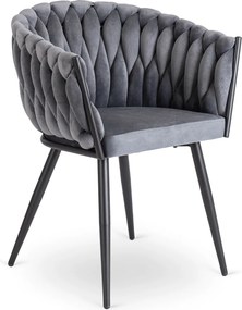 PROXIMA.store - Čalúnená jedálenska stolička ELENA FARBA: sivá