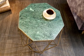 Konferenčný stolík Diamond 50cm mramor mosadz zelená