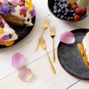 Súprava dezertných vidličiek STILO zlatá 3 ks ALL 821542