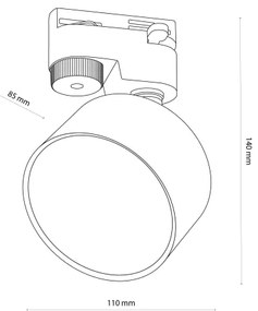 Bodové svietidlo do lištového systému AVIA 1xGX53/15W/230V čierna