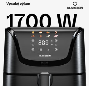Klarstein AeroVital Deluxe teplovzdušná fritéza, 1700 W, 8 programov, vrátane príslušenstva, 200°C, Časovač