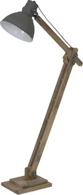 Šedá drevená stojaca lampa Elmer cement - 84 * 26 * 125 cm