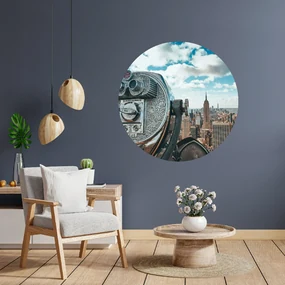 PIPPER. Textilná kruhová nálepka na stenu "New York 2" Veľkosť: 100 cm