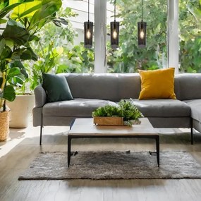 Luster na lanku PADOVA 3xE27/15W/230V čierna