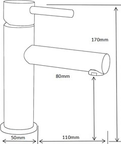 Mexen Elba, umývadlová batéria h-170, grafitová, 74100-66