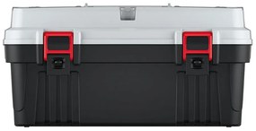 Kufor na náradie s kovovým držadlom 54 × 27,8 × 26,9 cm, organizéry, sivá