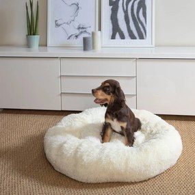 Krémový pelech pre psa ø 75 cm Fluffy – Love Story