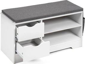 Noela Botník s 2 šuplíkmi a penovým sedákom biely SEDO 80