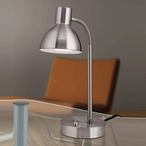 LED lampa na písací stôl Isra, matný nikel