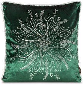 DEKORAČNÁ OBLIEČKA NA VANKÚŠ ROYAL7 45X45 CM TMAVOZELENÁ
