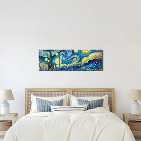 Obraz – Mozaika hviezdnej noci (s hodinami) (90x30 cm)