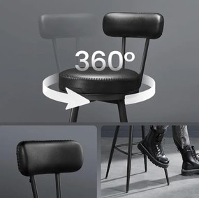 Sada 2 ks barových židlí Vasagle Ekho Lerry černá