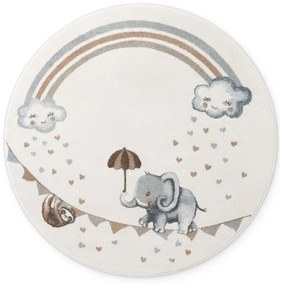 Krémový detský koberec ø160 cm Walk like an Elephant Rainbow – Villeroy&amp;Boch