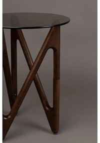 Okrúhly odkladací stolík so sklenenou doskou ø 40 cm Naia – Dutchbone