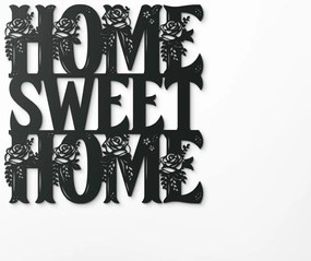 drevko Drevená nálepka na stenu Home Sweet Home Rozmer obrazu: 44,5 x 44,5 cm, Farba dekorácie: Čierna