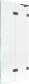 Mexen Lunar L, 2-krídlová vaňová zástena pravá 80 x 150 cm, číre sklo, grafitová, 897L-080-100-66-00-P