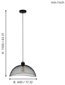 Eglo 43304 - Luster na lanku POMPEYA 1xE27/60W/230V