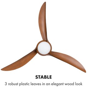 Klarstein Monteverde, stropný ventilátor, stropné svetlo, 52", 8376 m³/h, 3 lopatky