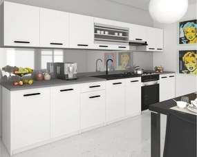 Kuchynský nábytok 320 cm biela matná s pracovnou doskou  TOR PRIMO320/4/WT/WT/0/B1
