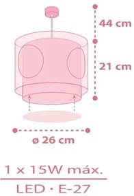 Dalber 60912 - Detský luster PRINCESS DANCE 1xE27/15W/230V ružový