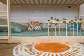 Detská poschodová posteľ s Montessori lôžkom z masívu borovice BOLEK - 200x90 cm - PRÍRODNÁ