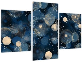 Obraz - Modro-zlaté krúžky (90x60 cm)