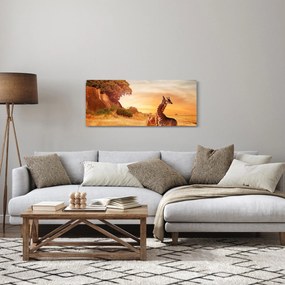 Obraz - Žirafy v Afrike (120x50 cm)