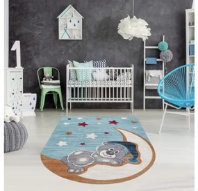 Detský koberec TOYS 75322 Medvedík - tyrkys / krém