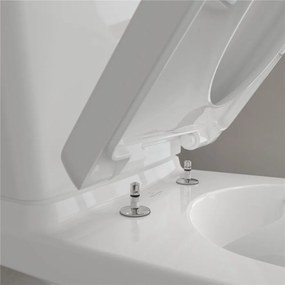 VILLEROY &amp; BOCH O.novo Compact WC misa kombi s hlbokým splachovaním bez vnútorného okraja, zadný odpad, 370 x 605 mm, biela alpská, s povrchom CeramicPlus, 5689R0R1