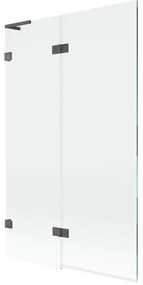 Mexen Lunar L, 2-krídlová vaňová zástena ľavá 110 x 150 cm, číre sklo, grafitová, 897L-110-100-66-00-L