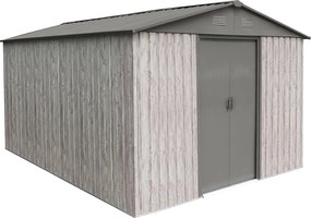 Záhradný domček BestBerg ZDB-9SD / 9 m² / 279 x 324 x 211 cm / dekor biele drevo / sivá